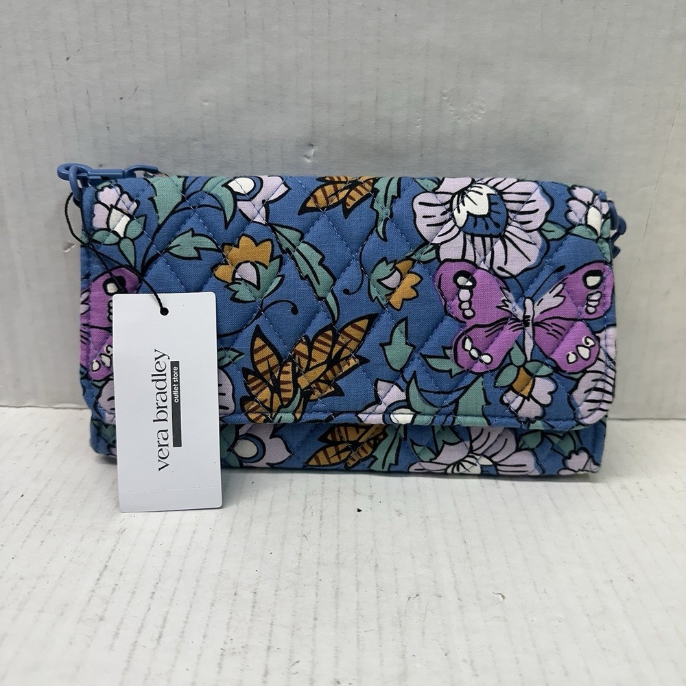 Vera Bradley Blue Floral Crossbody Handbag NWT